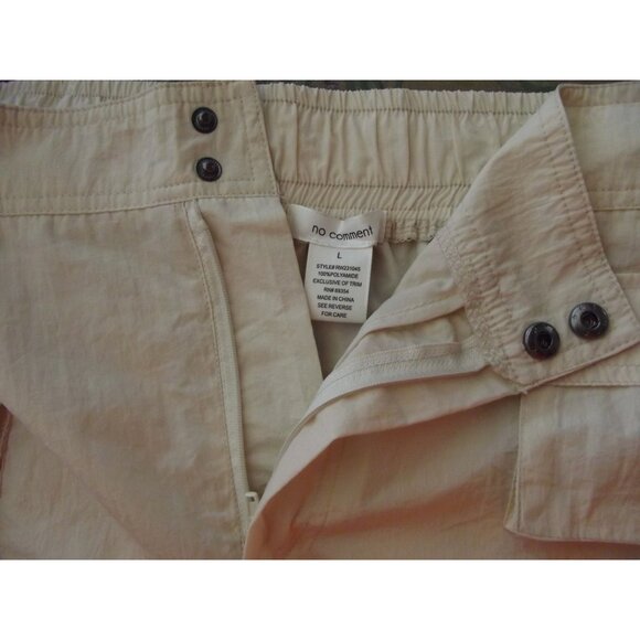 No Comment Skirt Junior Size Large Beige Cargo Midi toggle drawstring nylon - Picture 5 of 14